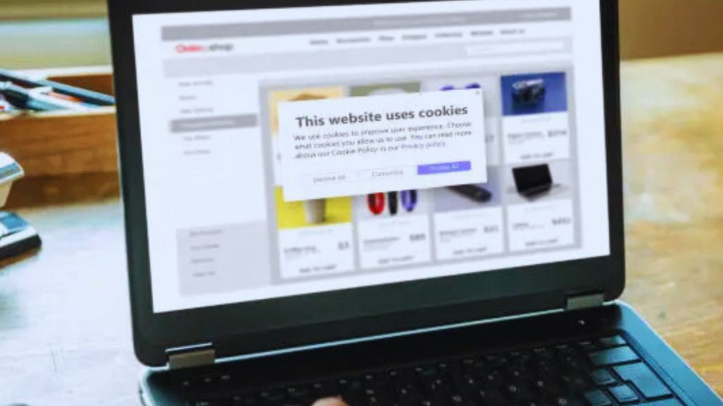 Computer screen displaying cookie settings page