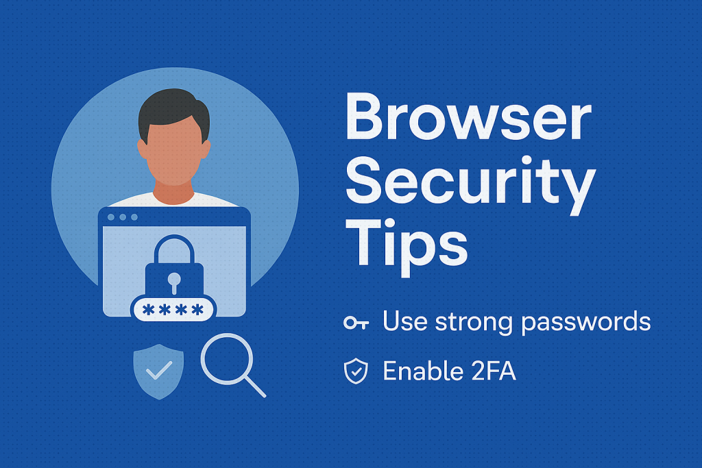 browser security tips including password and 2FA